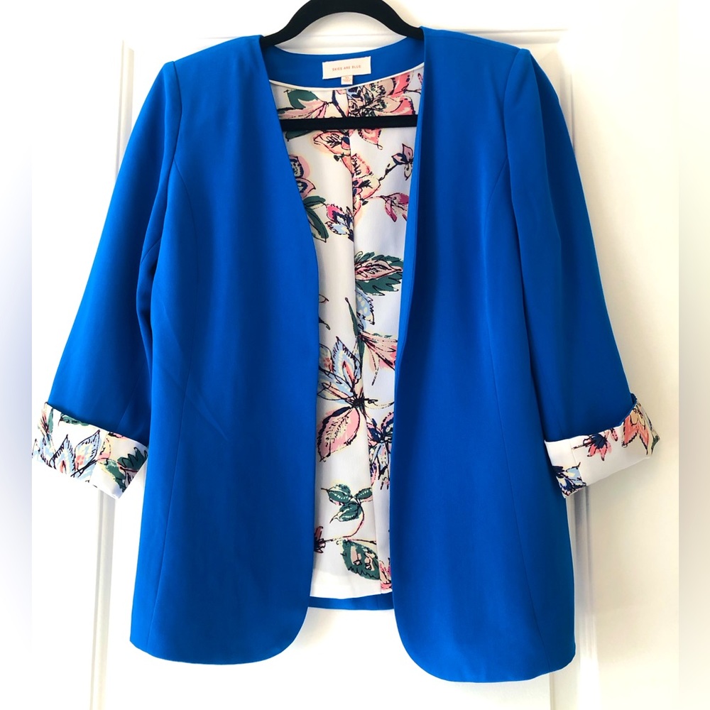 Skies Are Blue Collarless Blazer